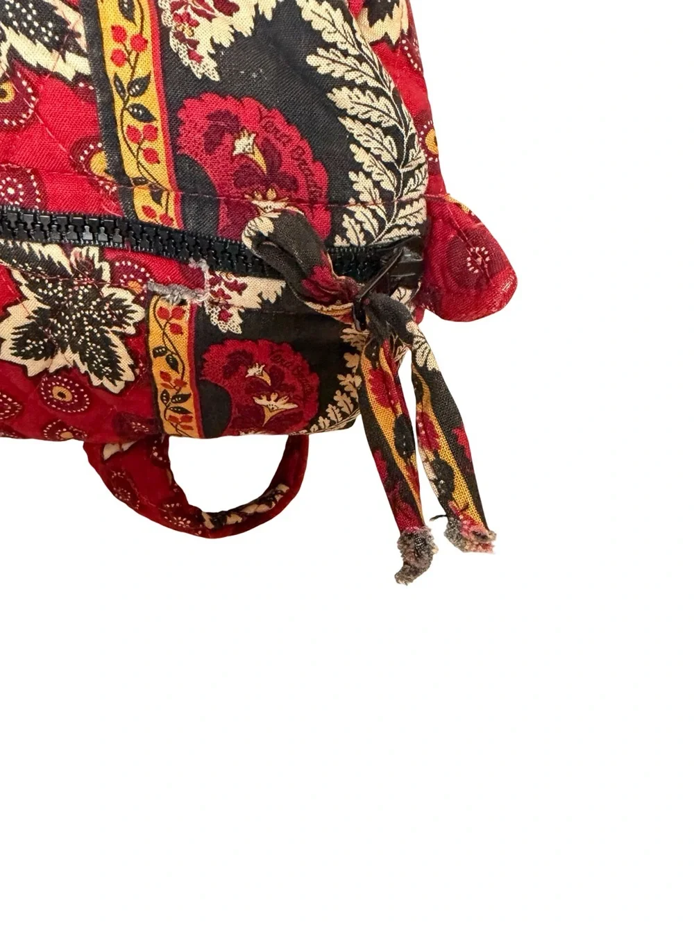 Vera Bradley Red Coin 1999 Retired Mini Duffel Quilted Floral Made in USA Bag